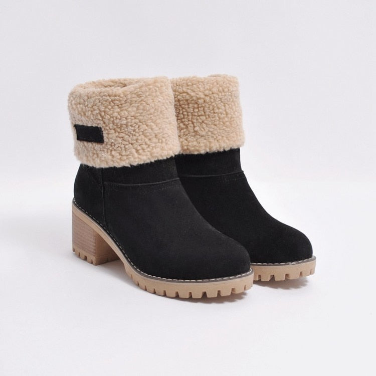 Winter Boots Women Fur Warm Snow Boots Ladies Warm Wool Booties Ankle Boot