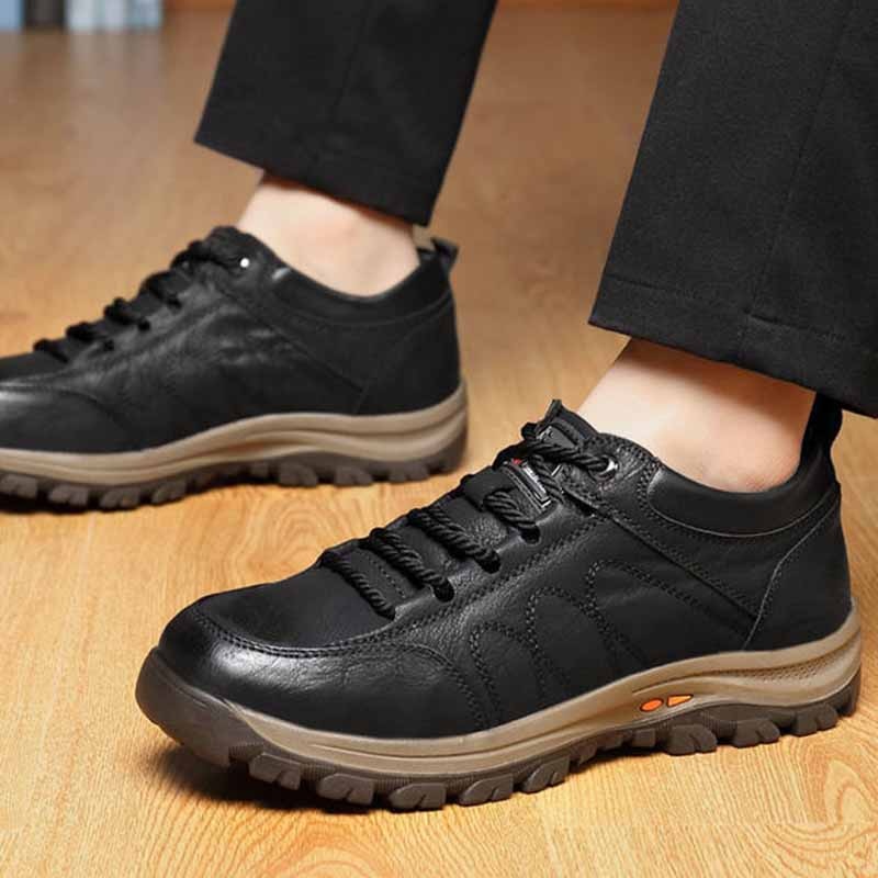 Leather Casual Men Shoes | Comfortable Sneakers Casual shoes | Winter Boots Lac-up Vulcanize Leather Shoes