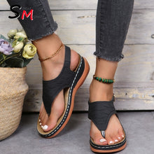Load image into Gallery viewer, Summer Oxford Women Sandals Flats Slippers Pu Leather Flip Flops Belt Buckle Female Shoes 2022 New Rome Fashion Women Slides
