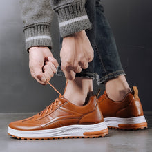Load image into Gallery viewer, Leather Casual Men Shoes | Comfortable Sneakers Casual shoes | Winter Boots Lac-up Vulcanize Leather Shoes
