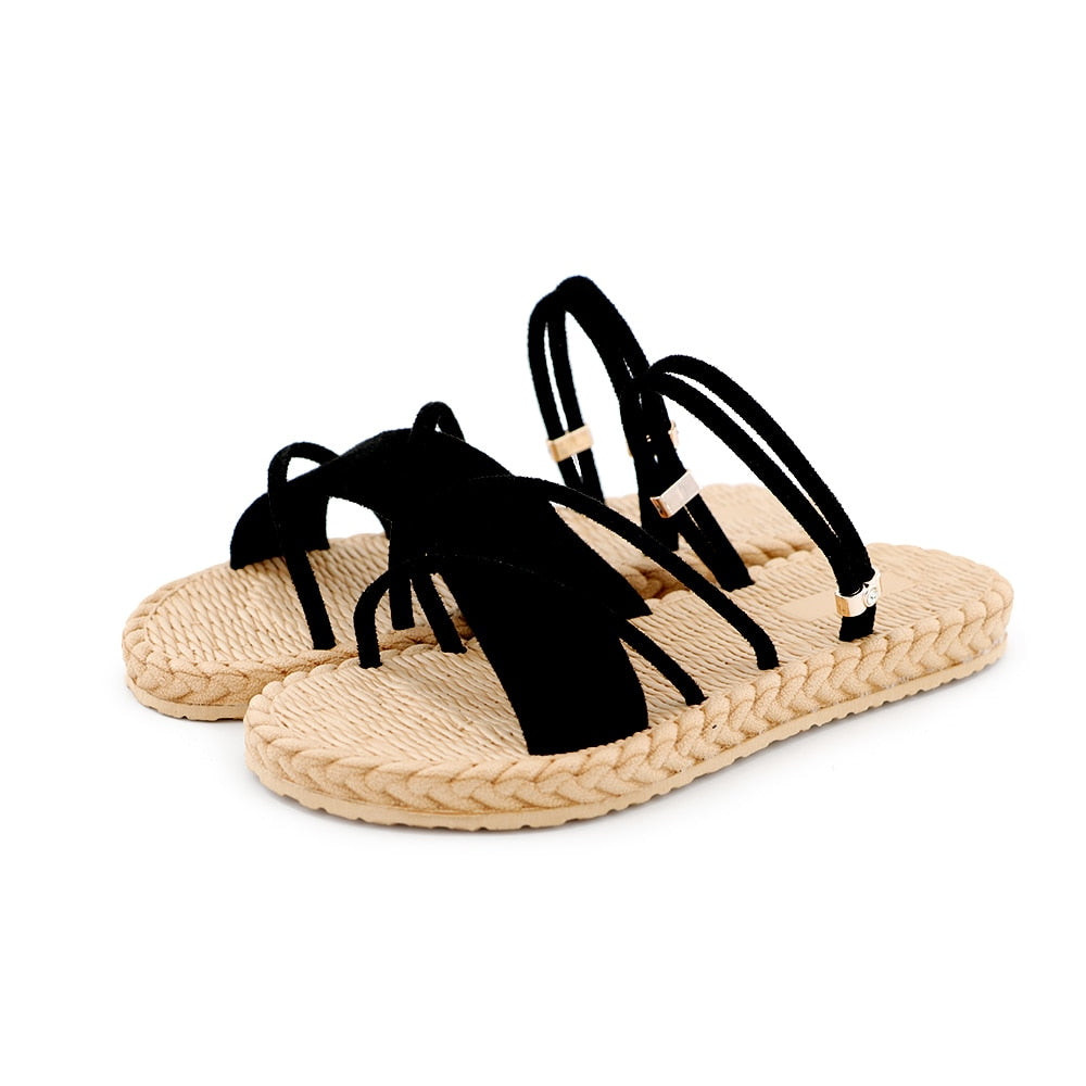 Women's Slippers Summer 2023 New Metal Letter Mosch Versatile Fashion Flat  Sandals Beach Slippers